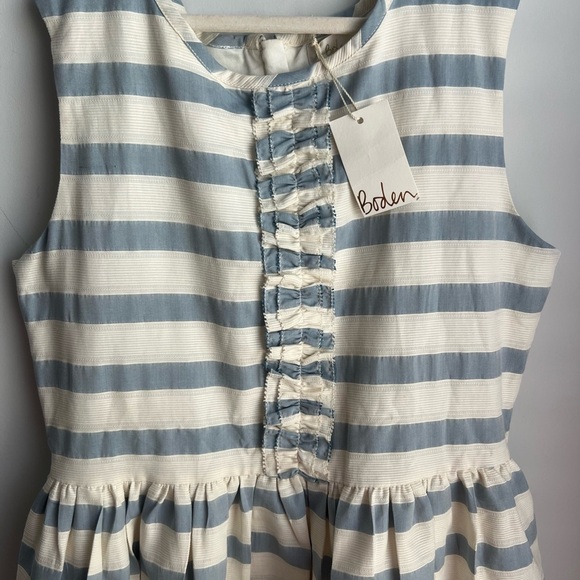NWT Boden Blue & Cream Ruffled Tiered Sundress - Youth Size 13/14 - Picture 3 of 9